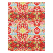 レッドオレンジグリーン日本のフローラコットンダイニング テーブルクロス (正面)