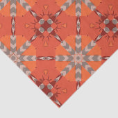 レッドオレンジグレーエスニックボヘミアンフォークアートパターン 薄葉紙 (詳細)