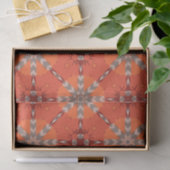 レッドオレンジグレーエスニックボヘミアンフォークアートパターン 薄葉紙 (ギフト)