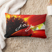 レッドオレンジゲルベラデイジーフォトジョイモダンスクリプト ランバークッション (ブランケット)