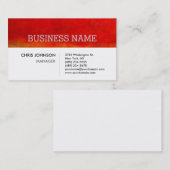 レッドオレンジストライプ白コンテンポラリー名刺 名刺 (正面/裏面)