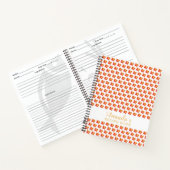 レッドオレンジフラワーパターンフローラレシピ ノートブック (内部)