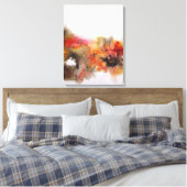 レッドオレンジブラウン抽象芸術アートキャンバス キャンバスプリント (インサイチュ (寝室))