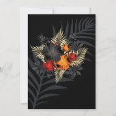 レッドオレンジブラックハイビスカスフラワーズ誕生日 招待状 (裏面)