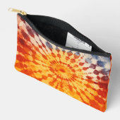 レッドオレンジブルー絞り染め アクセサリーポーチ (見開き)