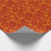 レッドオレンジペイズリーラッピング紙 ラッピングペーパー (角)