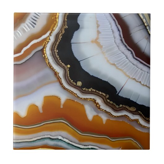 レッドオレンジホワイトブラックブルー金ゴールドゲート タイル (正面)