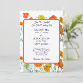 レッドオレンジポピーポピー結婚式招待状 招待状 (スタンド正面)