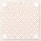 レッドオレンジ中世紀幾何モダンパターン ガラスコースター (裏面)