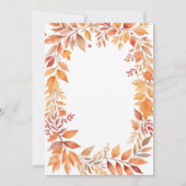 レッドオレンジ紅葉秋インラブ婚約 招待状 (裏面)