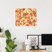 レッドオンイエロー桜素晴らしヴィンテージ日本のフローラ ポスター (ホームオフィス)