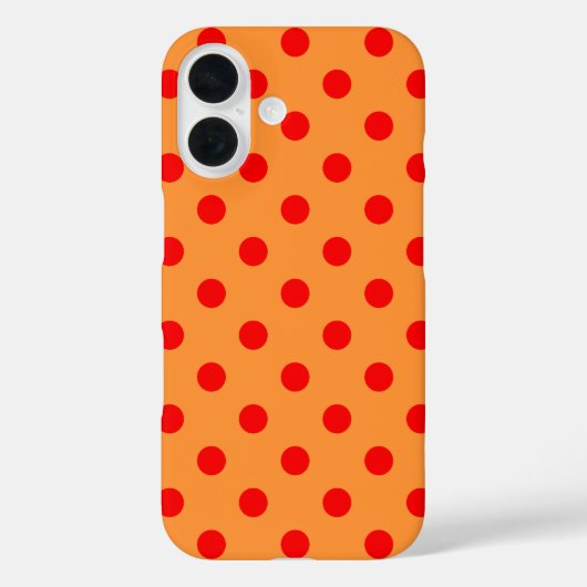 レッドオンオレンジ水玉模様パターンデザイン Case-Mate iPhoneケース (裏面)