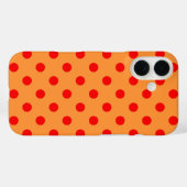 レッドオンオレンジ水玉模様パターンデザイン Case-Mate iPhoneケース (裏面 (横))