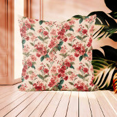 レッドオンピンクハイビスカスフローラ クッション