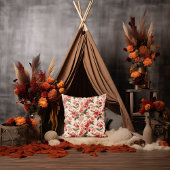 レッドオンピンクハイビスカスフローラ クッション