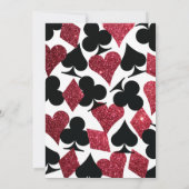 レッドオンブラックフェイクグリッターラスベガス結婚ズ 招待状 (裏面)