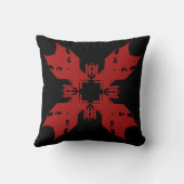 レッドオンブラック抽象芸術アート4 – 花弁フラワーデザイン クッション (裏面)