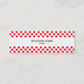 レッドオンホワイト水玉模様 スキニー名刺 (裏面)
