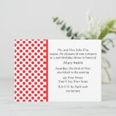 レッドオンホワイト水玉模様 招待状 (スタンド正面)