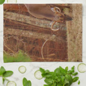 レッドオークカモフラージスタグバック食べ物を与えディアーズ キッチンタオル (折り畳み)