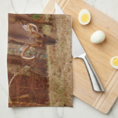 レッドオークカモフラージスタグバック食べ物を与えディアーズ キッチンタオル (四つ折り)