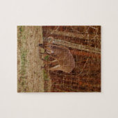 レッドオークカモフラージスタグバック食べ物を与えディアーズ ジグソーパズル (横)