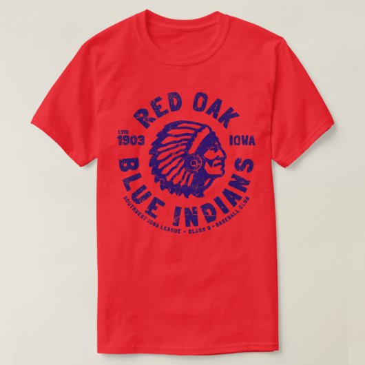 レッドオークブルーインディアン Tシャツ (デザイン正面)