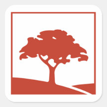 レッドオーク3x3ステッカー