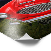 レッドオースティンヒーリー3000クラシックスポーツカー フォトプリント            (角)