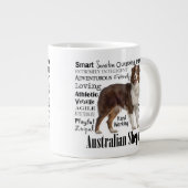 レッドオーストラリアの羊飼いの特徴 ジャンボコーヒーマグカップ (正面右)