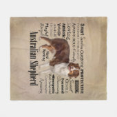 レッドオーストラリアの羊飼いの特徴 フリースブランケット (正面(横))