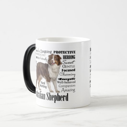 レッドオーストラリアの羊飼いの特徴 モーフィングマグカップ (正面左)