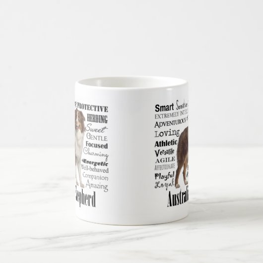 レッドオーストラリアの羊飼いの特徴 モーフィングマグカップ (中央)