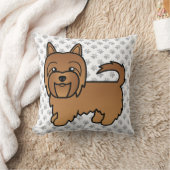 レッドオーストラリアテリアかわいい漫画の犬 クッション (ブランケット)