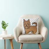 レッドオーストラリアテリアかわいい漫画の犬 クッション (椅子)