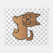 レッドオーストラリアテリアかわいい漫画の犬 フリースブランケット (正面(横))