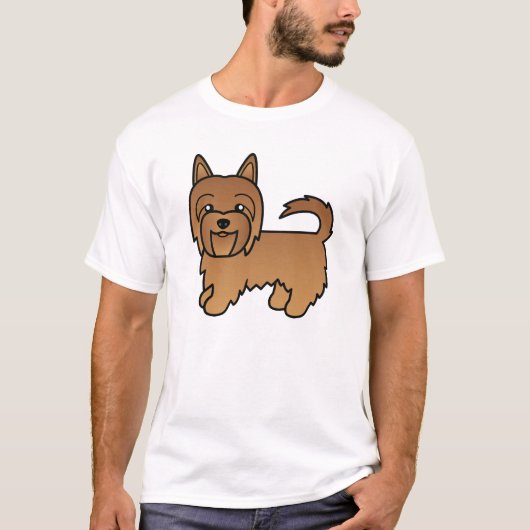 レッドオーストラリアテリアかわいい漫画の犬 Tシャツ (正面)