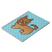 レッドオーストラリアテリアードッグイラストレーションオンブルー ノートブック (左側)