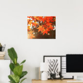 レッドオータムメープル葉ズ ポスター (ホームオフィス)