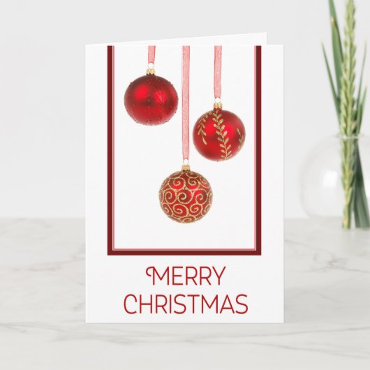 レッドオーナメントクリスマスカード シーズンカード (正面)