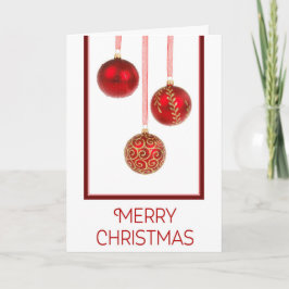 レッドオーナメントクリスマスカード シーズンカード