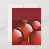 レッドオーナメントクリスマスディナーパーティの招待状 招待状 (裏面)