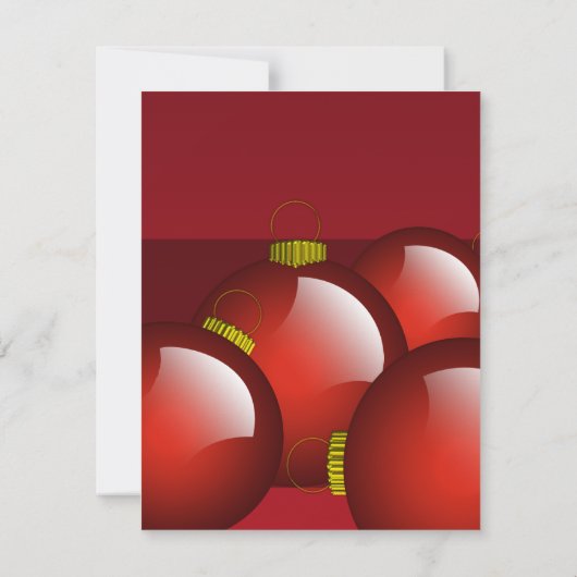 レッドオーナメントクリスマスディナーパーティの招待状 招待状 (裏面)