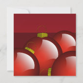 レッドオーナメントクリスマスディナーパーティの招待状 招待状 (裏面)