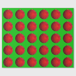 レッドオーナメントグリーンラッピング紙 ラッピングペーパー