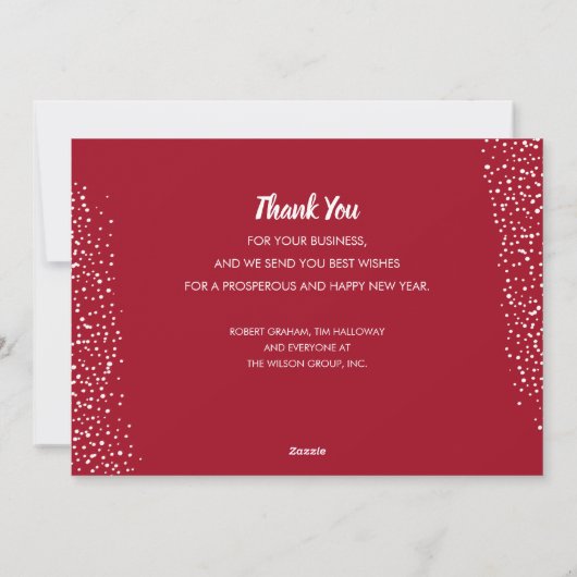 レッドオーナメントビジネスシーズンのご挨拶 シーズンカード (裏面)