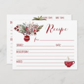 レッドオーナメントホリデイレシピ ポストカード (正面/裏面)