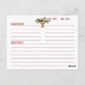 レッドオーナメントホリデイレシピ ポストカード (裏面)