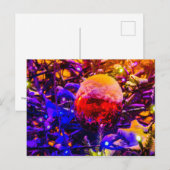 レッドオーナメントボール、スノーキャップ ポストカード (正面/裏面)