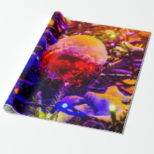 レッドオーナメントボール、スノーキャップ